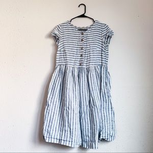Striped Linen Dress / S